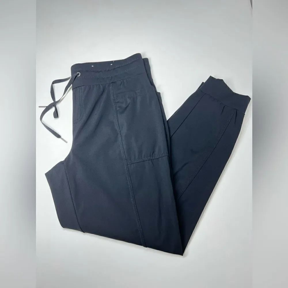 Women's Khakis & Company Joggers Pants Black Stretch Nylon Spandex Size 10 NWOT